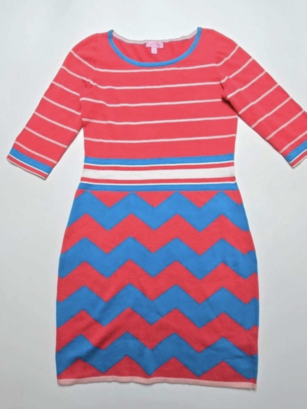 Lilly Pulitzer Lindsey Sweater Dress Pink & Blue Size Large